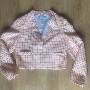 Italian Vintage Cream & Red Blazer size XXS-S